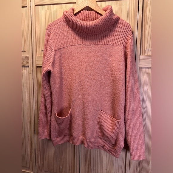 Christopher & Banks Sweaters - Christopher & Banks Turtle Neck Sweater with Front Pockets Pink Women’s Size XL